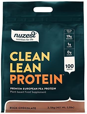 Vegan Protein Powders by Nuzest - Clean Lean Protein - Rich Chocolate - Plant Based Pea Protein Shake - Low Calorie & Low Carb - Gluten Free - Dairy Free - 2.5kg (100 Servings)