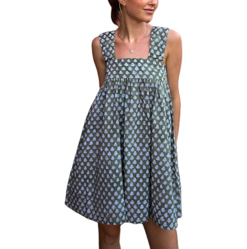 Image of Women Y2K Tie Shoulder Mini Dress Bow Babydoll Ruffle Short Dress Summer Boho Floral Flowy Beach Sundress