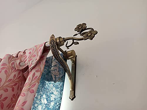 Image of FAST CB45S Brass Antique Heavy Metal Round Curtain Rod End Cap Finilas for Door and Window 1 Inch Curtain Rod Accessories (4)