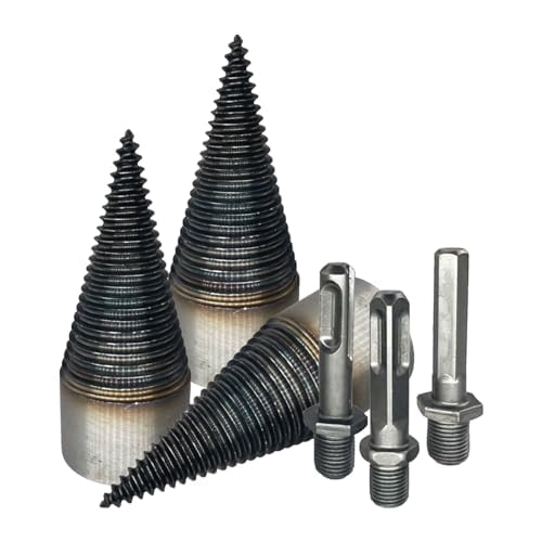 薪ログスプリッター ドリルビット 3個 32mm ウッドスプリッター ドリルビット 六角シャンク 薪ドリルビット ウッドスプリッター