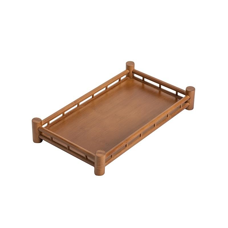 Bandeja para Servir Tazas de té, Bandeja de Almacenamiento para Juegos de té, Bandeja de Madera para Escritorio, Bandeja Rectangular Grande para Servir té, bandejas para Comer en el Regazo (L)