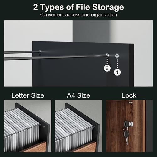 Image of ModernMate 63 inch Lateral File Cabinet with Lock,2-Drawer Home Office Storage