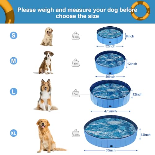 YSJILIDE Hundepool, 100 x 30CM Hundepools für Kleine, Mittlere & Große, PVC Faltbare planschbecken für Kinder für Abriebfest&rutschfest