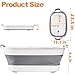 Coloch Collapsible Pet Bathtub with Water Drain Plug, Plastic Dog Bath Tub with Handle Portable Puppy Bathing Tub Space Saving Laundry Basket for Puppy, Small Dog, Cat, BPA Free, Grey