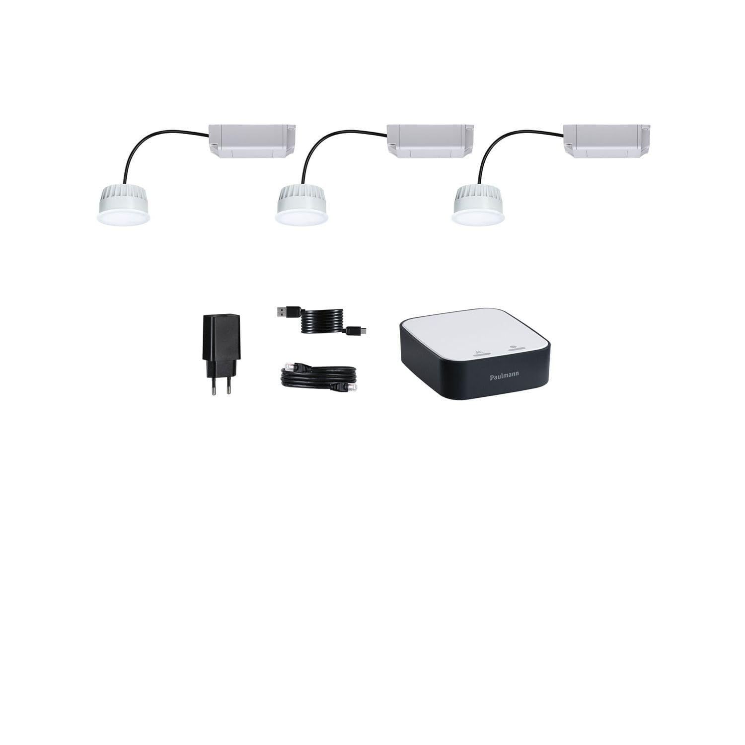 Paulmann 5182smik Gateway + LED Coin RGBW Home Paket Smart Home System LED EEK: G (A - G) 21W Warmwe