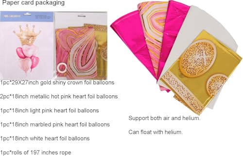 Image of Pink And Blue Crown Balloons Set For Boy or Girl Baby Shower Gender Reveal Pary Decorations