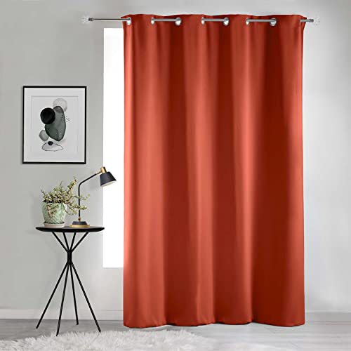 Douceur d'Intérieur, Rideau à Oeillets (135 x 280 cm) Occult Terracotta, Occultant Uni
