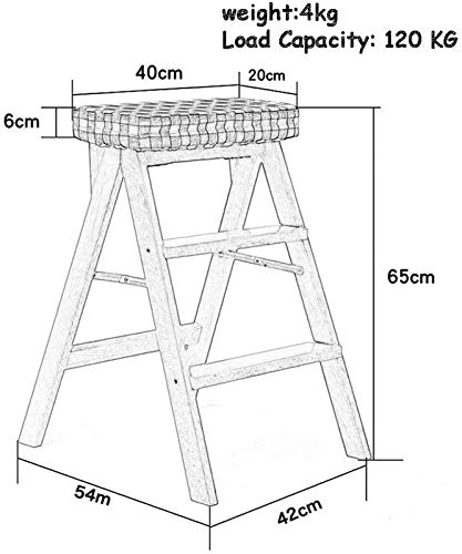 Chaise escabeau 3 marches pliant en bois | Solution hauteur 65cm - 4
