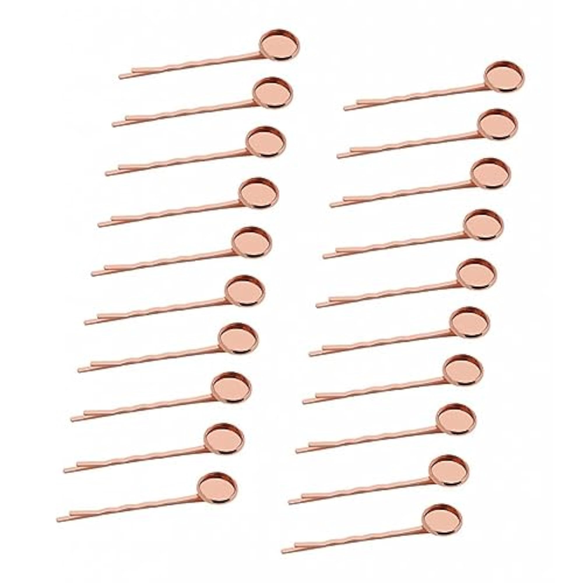2x20Pcs Blank Cabochon Beads Hair Clip Setting Base Round 12mm Rose Gold