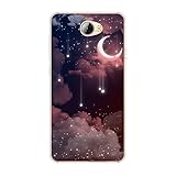 KARTXITAI Funda compatible con Huawei Y5 II, a prueba de golpes delgada silicona protectora antihuellas antiarañazos, anticaída - Stars moon clouds sky