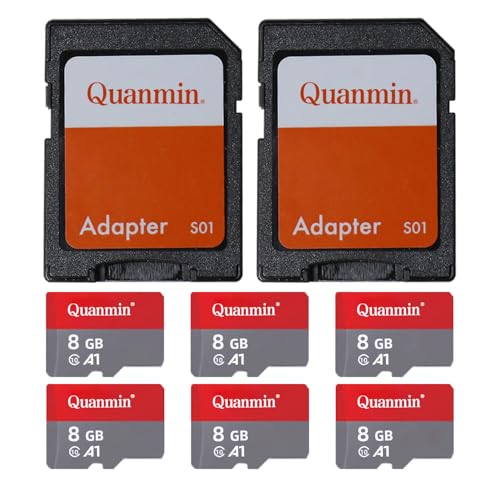 8GB Micro SD Card 6-Pack with 2 Adapters, Class 10 U1 TF Memory Card Up to 40MB/s, Waterproof Shockproof for Camera, Security CCTV, Dash Cam, Drone, Gaming, Android Phone & HD Video