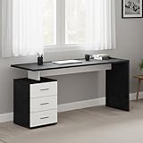 STRUTTURA E UTILIZZO - Scrivania reversibile da ufficio in stile moderno con cassettiera a tre cassetti sotto al piano di lavoro - Pratica, innovativa e funzionale scrivania lineare è la soluzione ideale per arredare piccoli spazi, uno studio casalingo, cameretta o ufficio in modo intelligente: è caratterizzata da uno stile moderno - Il piano di lavoro è spazioso e potrete utilizzare la cassettiera per riporre i vostri oggetti quando non utilizzati