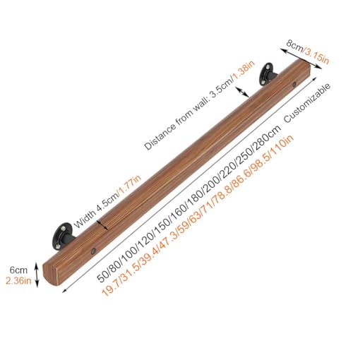 Rampe d'escalier en bois robuste avec support métallique kit complet - 7