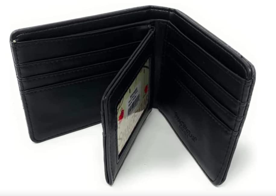 Shag Wear Guitar Head Billfold Wallet for Men and Teen Boys Vegan Faux Leather Black4