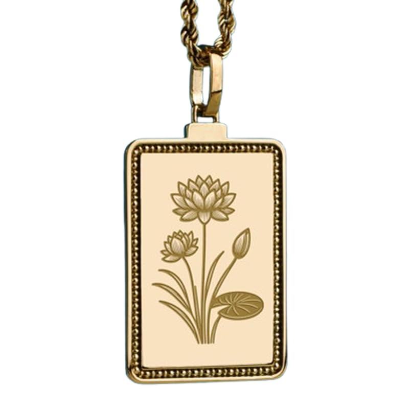 Collier nénuphar en argent 925 plaqué or, un bijou fait main d'exception