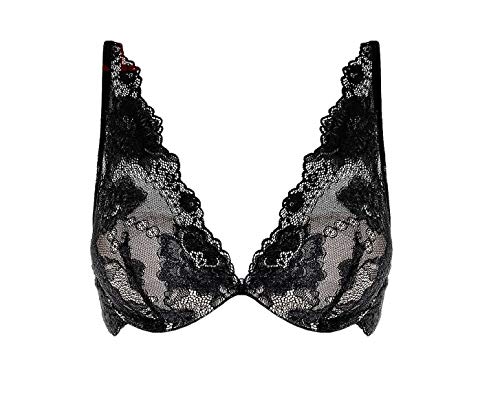 Bralette Donna con Ferretto Coppa B in Raffinato Pizzo con Coppe Super Push Up 2 taglie in più. Aria e...