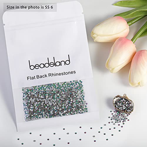 Image of Beadsland Flat Back Crystal Rhinestones,Green Volcano, SS6, 1440pcs