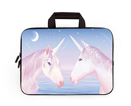 Funda para portátil neopreno 15.35" impermeable rosa unicornio miniatura 1