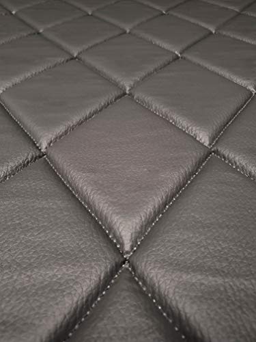 Vinyl Quilted Foam Fabric with 3/8" Foam Backing Upholstery / 52" Wide/Sold by The Yard/FABRIC EMPIRE (Grey, Big Diamond 4" x 6")