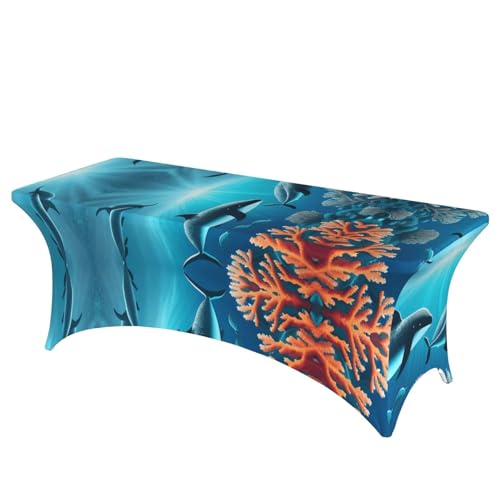 Nappe imprimée baleines sous la mer ajustable anti-glisse