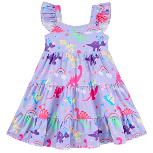Image of Vieille Toddler Girls Summer Dress Ruffle Casual Beach Sundress 2-8 Years