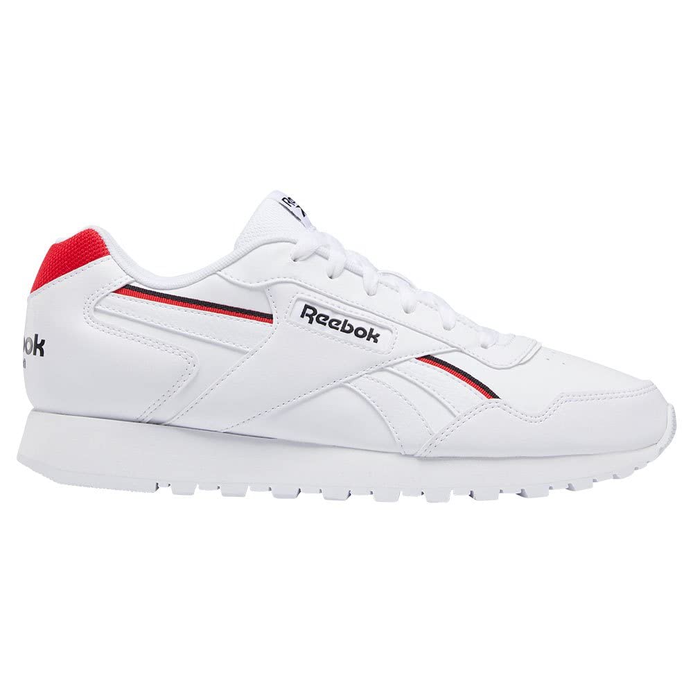 Reebok Men Glide Vegan Sneaker, FTWR White/Core Black/Vector Red, 2.5