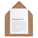 Klappkarte für Ehrenamtler: Ehrenamtler*in Definition