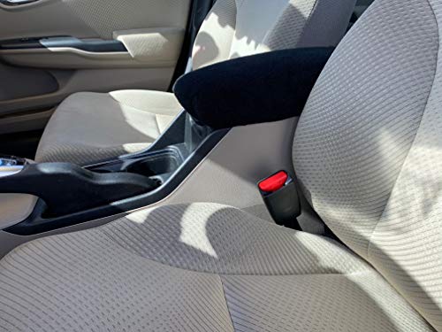 Auto Console Covers- Compatible With The Mazda 3 2006-2013 Center Console Armrest Cover Fleece - Black #TOP4