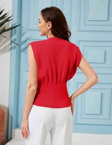 Image of AMEBELLE Womens Vest Tops V Neck Sleeveless Sweater Casual Work Tops | Womens Business Casual Tops Sweater Vest Pullover for Work Office V Neck Knit Blouses with Gold Metal Button Accent