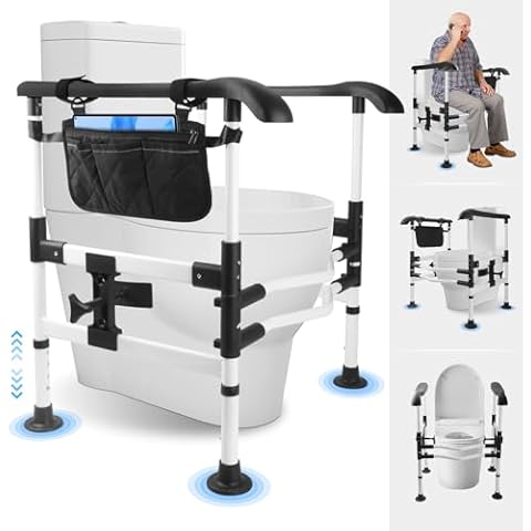 Boiarc Toilet Safety Rails, Toilet Safety Frame with Handles, Heavy Duty Toilet Rails with Storage, Toilet Bars for Elderly and Disabled, Handicapped, Toilet Assistance Fits Most Toilets (330 Lb) Cover