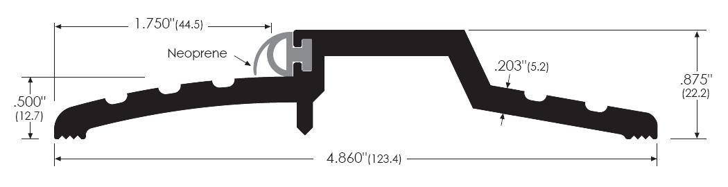 Pemko 085584 2005AT36 Latching Panic Saddle Threshold, Mill Finish Aluminum, 5