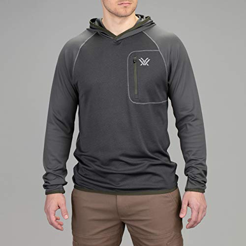 Vortex Men's Weekend Rucker Hooded Long Sleeve Shirts - Moisture Wicking, UPF Sun Protection, Stain Release Technology3