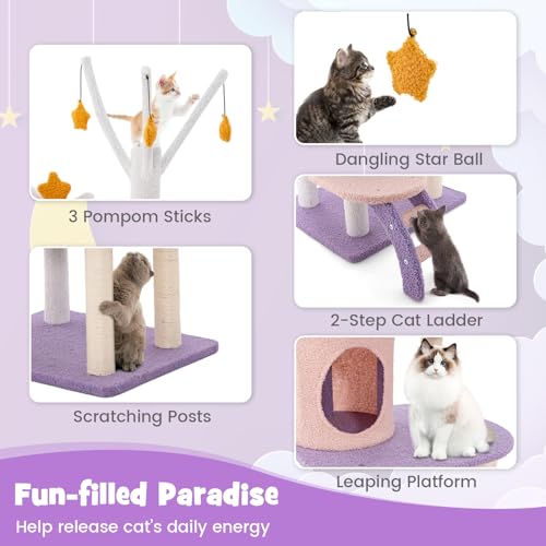 Árbol para gato PETSITE con tema de estrellas y luna, 62 pulg. miniatura 4