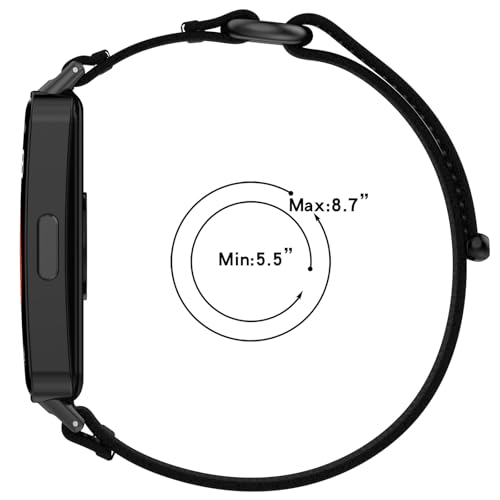 Correa de nylon para Huawei Band 8 y 9 negra y gris miniatura 4
