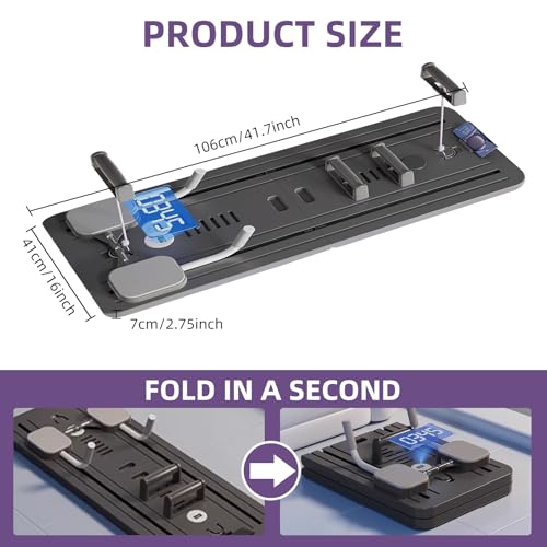 Pilates Board, Pilates Reformer Set, Multi-Purpose Foldable Pilates Reformer Board for Home, 5 in1 Pilates Sliding Board, Pilates Equipment with Timer (Black)