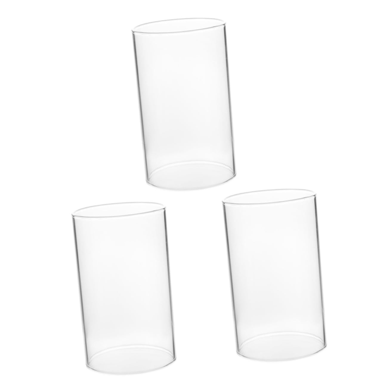 STOBAZA 3 Portavelas De Cristal De Lujo Alto Y Cilíndrico para Velas con Extremo Abierto para Decoración.