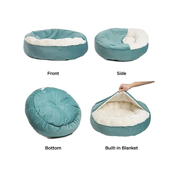 Best Friends by Sheri Cozy Cuddler Ilan Microfiber Hooded Blanket Cat and Dog Bed in Tide Pool 24×24 Best Friends by Sheri Cozy Cuddler Ilan Microfiber Hooded Blanket Cat and Dog Bed in Tide Pool 24×24