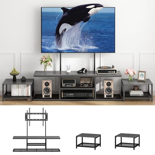 Recopilación de Centro Entretenimiento los preferidos por los clientes. 50 Mueble para TV Moderno con Soporte, Mesa de TV Grande con 2 Mesas Auxiliares Extraíbles Centro de Entretenimiento para Televisor de hasta 75 Pulgadas, Mueble para Television,...