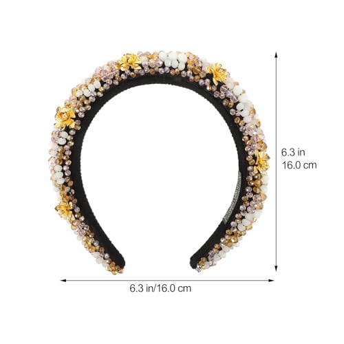 minkissy Baroque Rhinestone Headband, Wide Velvet Padded Hairband for Women Elegant Hair Accessory for Parties Weddings, and Daily Wear - Image 2