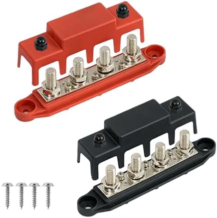 Bus Bar 12V 250A Power Distribution Block Dual 5/16"(M8) Studs 12 Volt Terminal