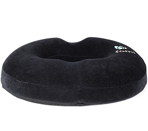 Fomi Extra Thick Donut Memory Foam Seat Cushion Care | 18" X 16" X 3.5" | Large Tailbone Pillow For Car, Truck, Office Chair, Wheelchair | Back, Bed Sores, Coccyx, Hemorrhoid, Sciatica Pain Relief #TOP1