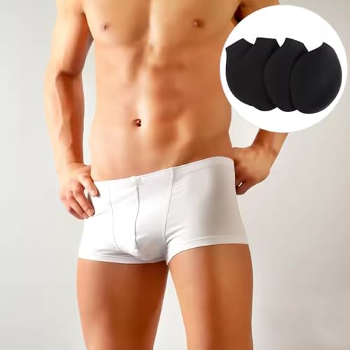 Mens Thongs Underwear Cup, 4Pcs Bulge Enhancer Men, Sponge Pad Bulge Enhancer, Perfect for Swimming Boxers, Briefs, Thongs, Shorts, Black3