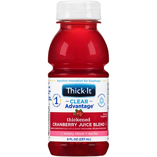 Thick-It Clear Advantage Mildly Thick Cranberry Juice, Nectar Consistency, Ready-to-Drink, Digestible Swallowing Aid, Hydration on the Go, Convenient & Ready-to-Use, 8 oz Bottle (Pack of 24)