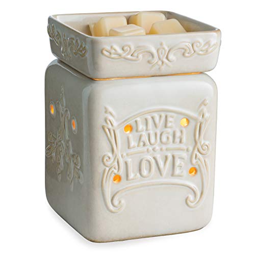 Candle Warmers LIVE Well Illumination Duftlampe elektrisch Creme aus Keramik Cover