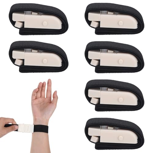 6 Stück Stauschlauch Blutabnahme Set, Schnappbarer Tourniquet, 6 Schwarz Venenstauer Blutabnahme Set zum Üben für die Notfallversorgung im Freien