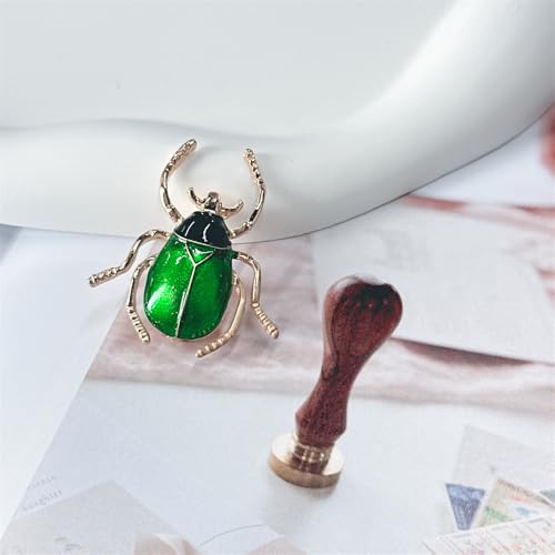 Image of Enamel Insect Beetle Brooch Pin for Women Men Gold-Toned Fashion Creative Bee Animal Brooches Lapel Pins Dainty Dress Accessories Birthday Party Jewelry