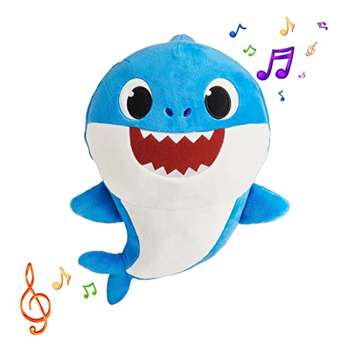 Image of Pinkfong Baby Shark Plush Singing Plush Toy 8 Inch Daddy Shark for The Kids of 1 Year and Above, White, (BS60003)