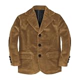 Elbow Patch Corduroy Blazer Slim Fit Single Breasted Jacket Notch Lapel Sport Coat for Boys Party Prom Light Brown 5