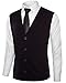 Kallspin Men's Cable Knit Sweater Vest Wool Blend V Neck Button Down Sleeveless Cardigan Vest(Black, 3X-Large)