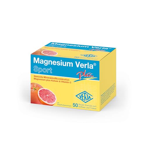 Magnesium Verla plus Magnesiumcitrat + Kaliumcitrat + Vitamin C als ideale Ergänzung für Sport und Fitness mit erfrischendem Grapefruit-Geschmack vegan gluten- & laktosefrei 50 St